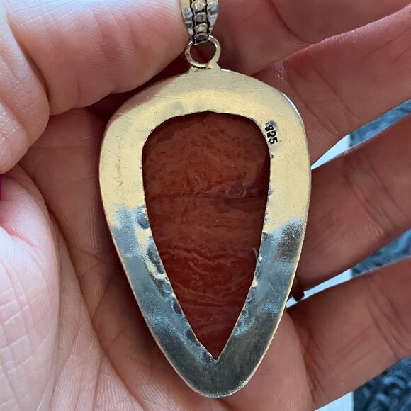 Red Rainbow Jasper Pendant Stone Crystal Jewelry - Picture 5 of 7